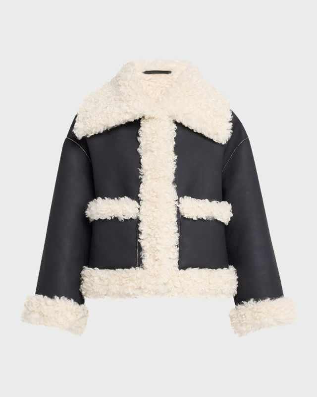 Kiki Vegan Leather Sherpa Jacket